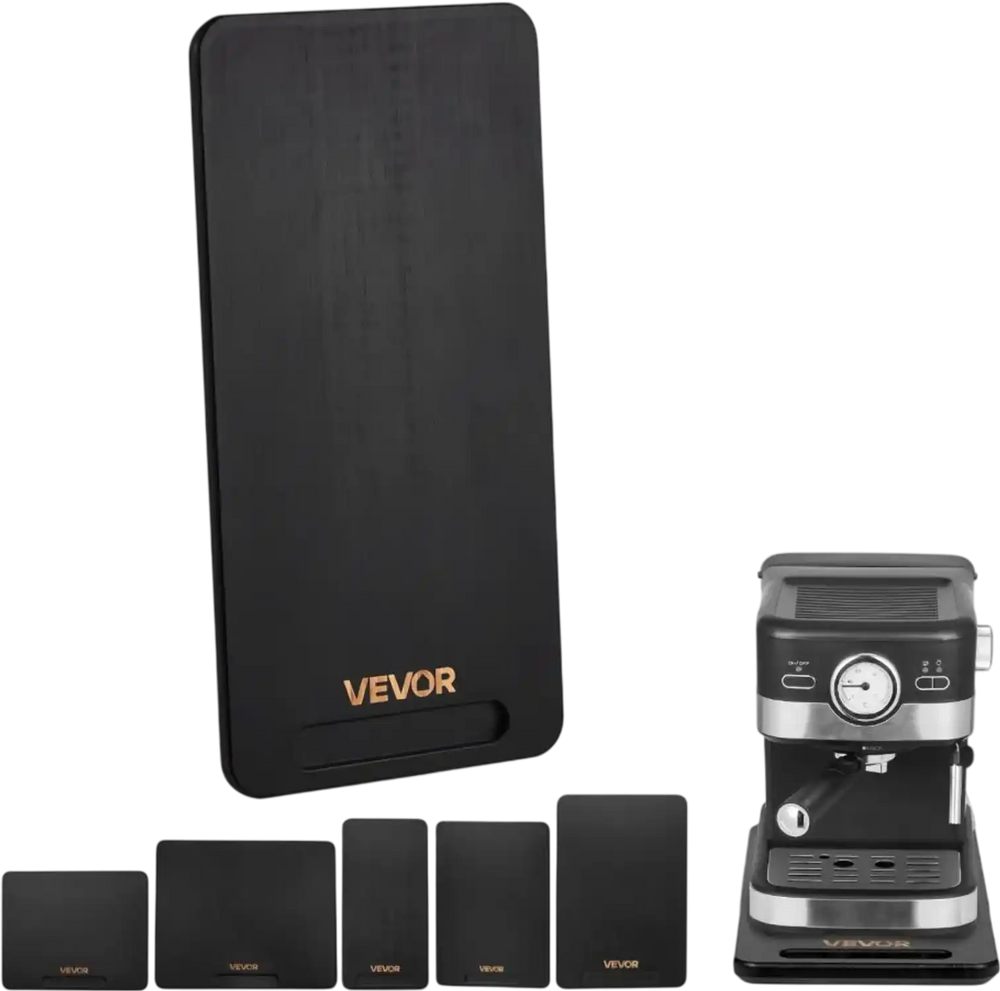 VEVOR Appliance Slider, Medium 14.5 x 7.5-inch, Rolling Sliding Tray with Silent Rubber Wheels & Hollow Handle, Easy to Clean, Appliance Rolling Tray for Coffee Maker, Kitchen Countertop, Black