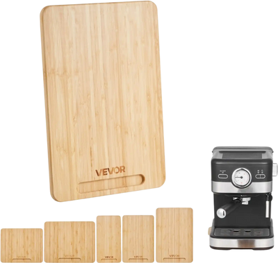 VEVOR Appliance Slider, Large 16 x 12-inch, Rolling Sliding Tray with Rubber Wheels & Hollow Handle, Easy to Clean, Appliance Rolling Tray for Coffee Maker, Kitchen Countertop, Natural Wood