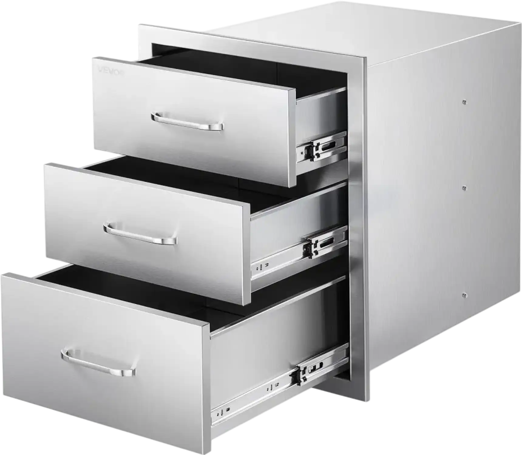 Vevor Outdoor Kitchen Drawers Triple-Access Stainless Steel BBQ Island Drawer New