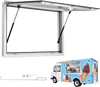 VEVOR Concession Window 36x24 in Aluminum Alloy Frame Service Window, for Food Truck, Up to 85 Degrees Stand Serving Windows with Awning Door and Drag Hook, Rainwater Resistant for Concession Trailer