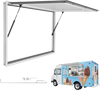 VEVOR Concession Window 60x36 in Aluminum Alloy Frame Service Window, for Food Truck, Up to 85 Degrees Stand Serving Windows with Awning Door and Drag Hook, Rainwater Resistant for Concession Trailer