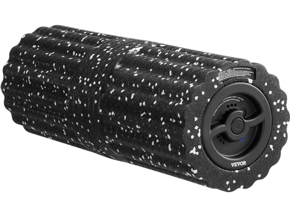 VEVOR Vibrating Foam Roller, 4-Speed Electric Massage Roller, 16" Rechargeable Muscle Roller with 3D Texture, High Density EEP Foam Massager for Muscle Deep Tissue, Back Pain Relief, Exercise Recovery
