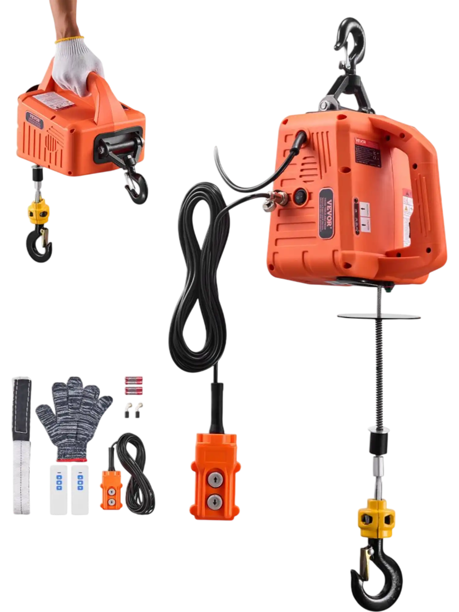 Vevor Electric Hoist 3-in-1 Portable Winch Crane 1550 lbs 1500W 25' Lift New