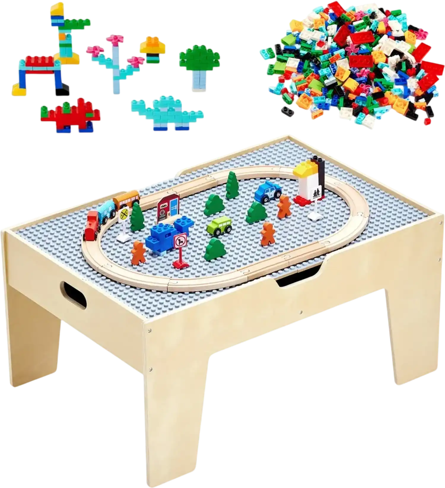 Vevor Activity Play Table Multi-Purpose Wooden Kids Train Set with Storage New