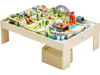 VEVOR Train Table, 120 Multicolor Pieces Wooden Kids Activity Table with Collapsible Storage Bin, 3-in-1 Wooden Train Set for Gaming, Drawing, Reading, Eating, Creative Toy Set for Kids Ages 3+