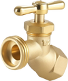 VEVOR Hose Bibb, 1/2" FIP x 3/4" MHT Connection, Multi-Turn Garden Valve, Heavy Duty Brass Hose Bib, Outdoor Water Faucet Spigot, Brass Plumbing Fitting, Compatible with Copper, Galvanized Pipes