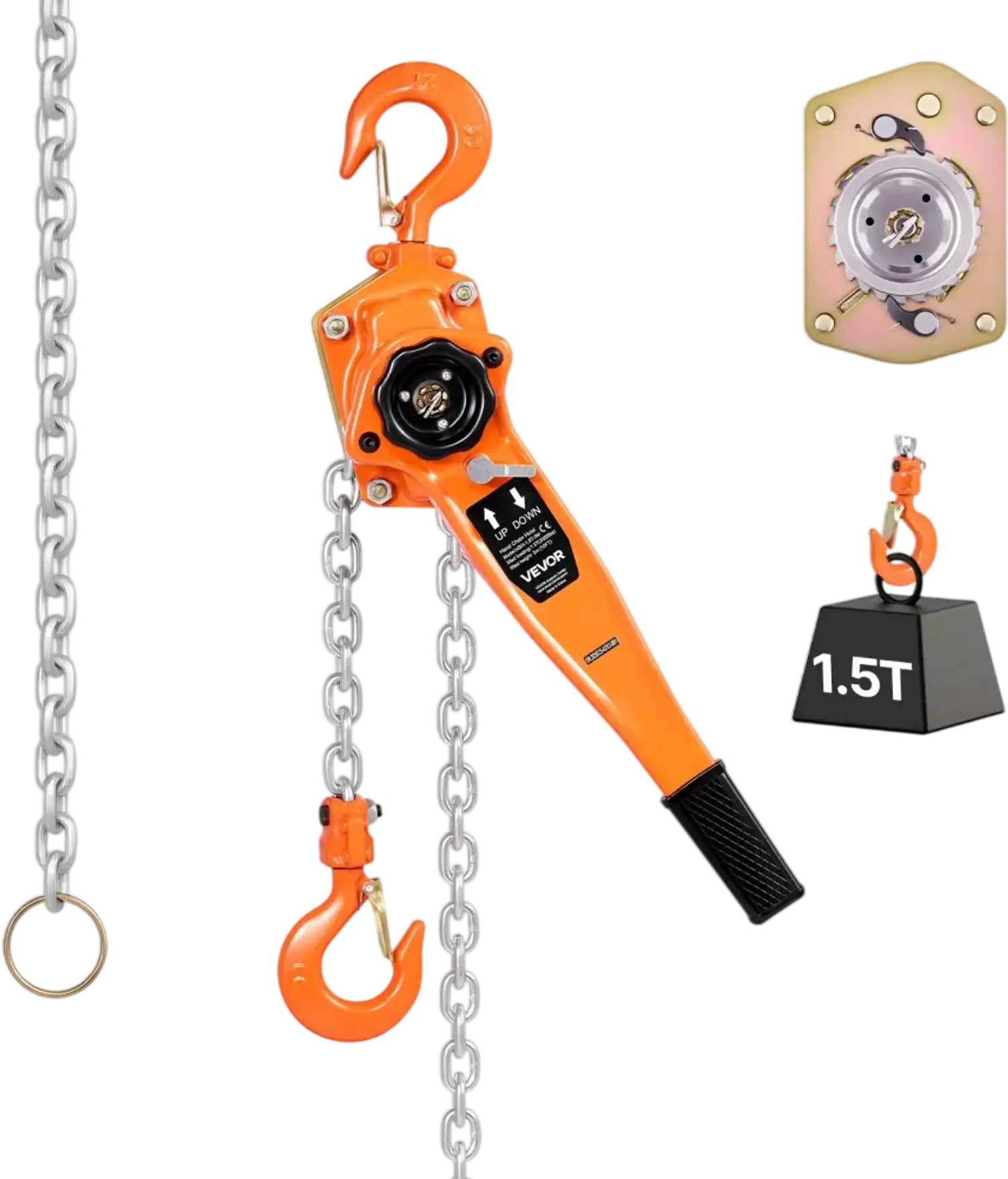 Vevor Manual Lever Chain Hoist 1.5T 3300 lbs Capacity 20' Lift New