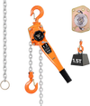 VEVOR Manual Lever Chain Hoist, 1-1/2T 3300LBS Capacity Heavy Duty Come Along, 20FT Lift G80 Alloy Steel Chain With Dual Pawl Mechanical Brake,360°Rotating Hooks, for Warehouse Construction Garage