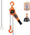 VEVOR Manual Lever Chain Hoist, 1T 2200LBS Capacity Heavy Duty Come Along, 10FT Lift G80 Alloy Steel Chain With Dual Pawl Mechanical Brake,360°Rotating Hooks, for Warehouse Construction Garage
