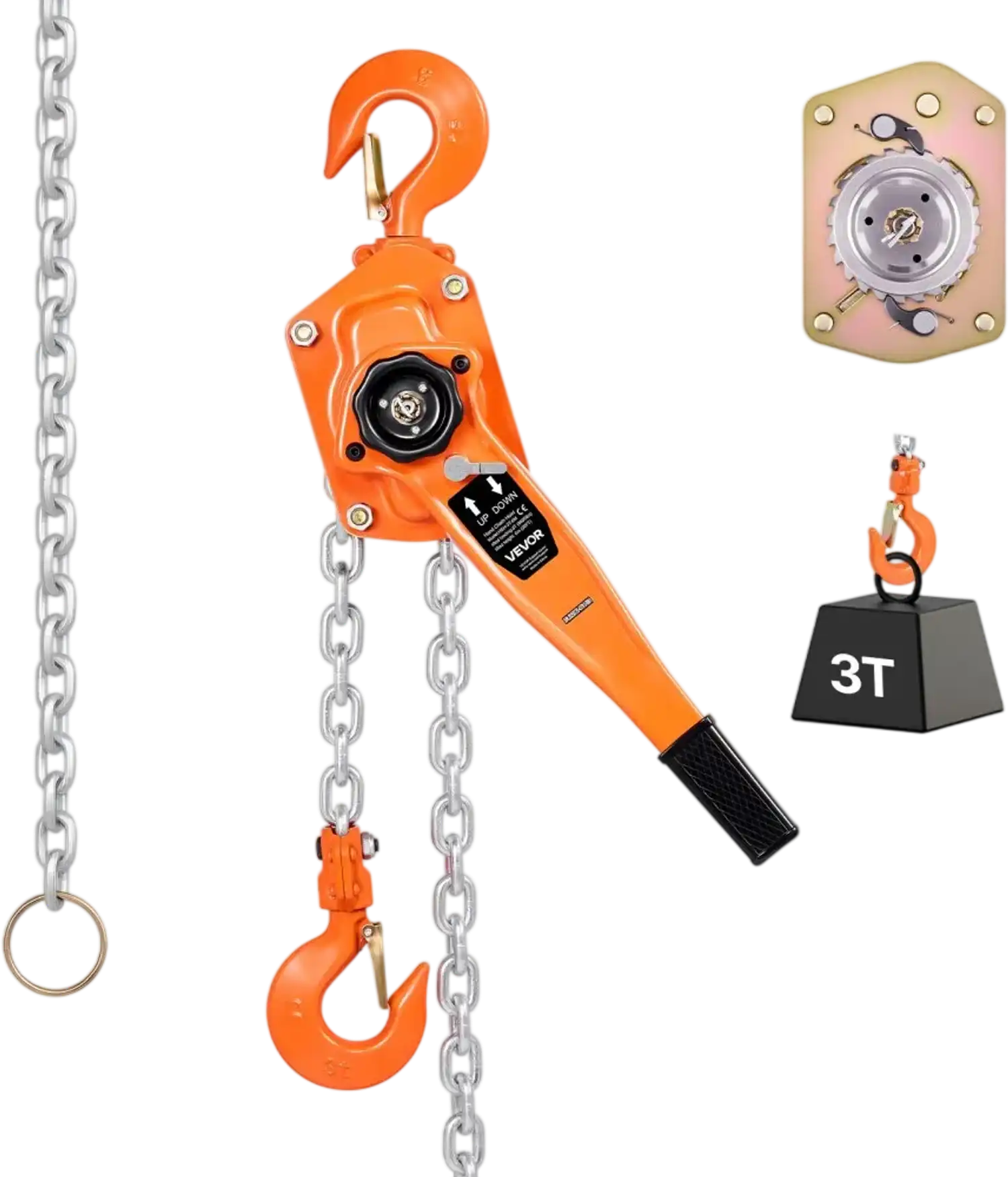 Vevor Manual Lever Hoist 3 Ton 10' G80 Chain Come Along New