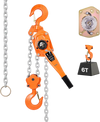 VEVOR Manual Lever Chain Hoist, 6T 13200LBS Capacity Heavy Duty Come Along, 10FT Lift G80 Alloy Steel Chain With Dual Pawl Mechanical Brake,360°Rotating Hooks, for Warehouse Construction Garage