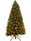 VEVOR Christmas Tree, 4ft Prelit Artificial Xmas Tree, Full Holiday Decor Trees with 120 Warm White LED Lights, 8 Lighting Modes, 539 Branch Tips & Sturdy Metal Base for Home Party Office Decoration
