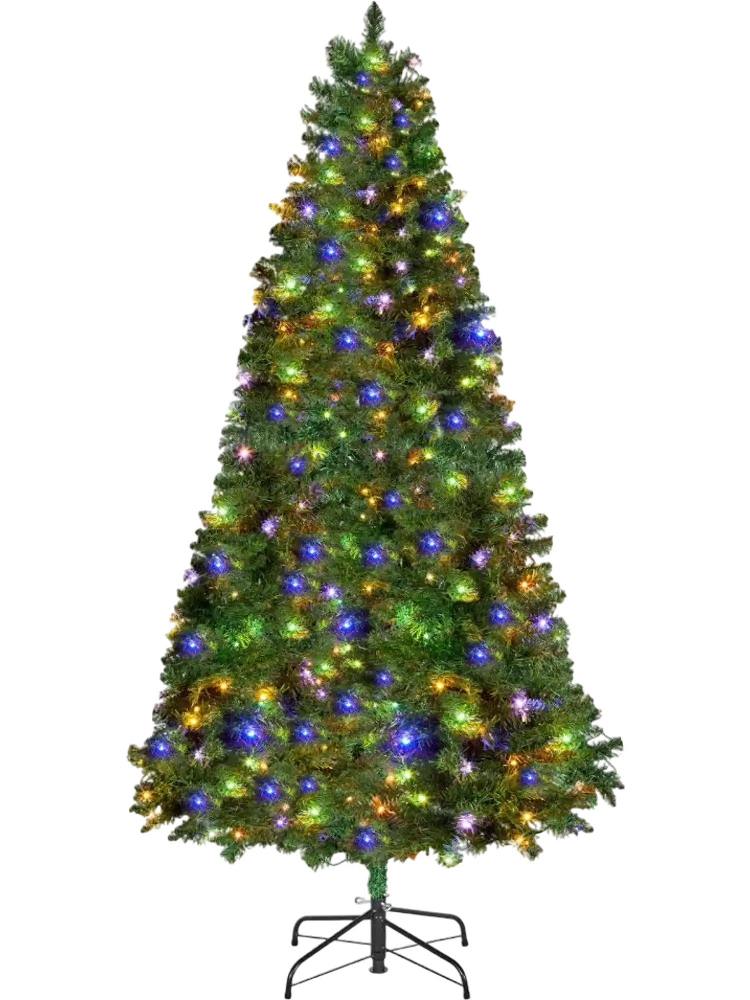 Vevor Christmas Tree Pre-Lit 6' Artificial Xmas Tree with 330 Colorful LED Lights and 1250 Tips New