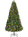 VEVOR Christmas Tree, 7.2ft Prelit Artificial Xmas Tree, Full Holiday Decor Trees with 470 Colorful LED Lights, 11 Lighting Modes, 1346 Branch Tips & Sturdy Metal Base for Home Party Office Decoration