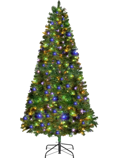 Vevor Christmas Tree 7.2' Pre-Lit Artificial Xmas Tree with 470 Colorful LED Lights New