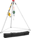 VEVOR Confined Space Tripod Kit, Heavy Duty Rescue Tripod Lifting Hoist 1200 lbs Winch, 4.1 ft Adjustable Legs, 98.5 ft Cable Portable Kit, 32.8 ft Fall Protection, 4.40-7.05 ft Working Height