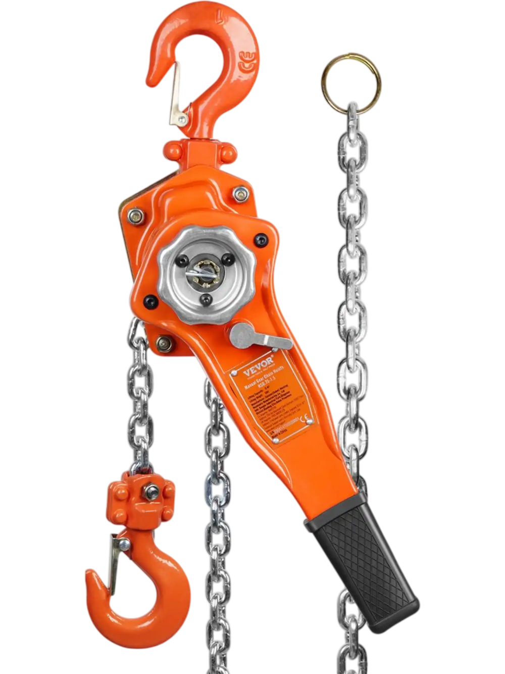 VEVOR Manual Lever Chain Hoist, 3/4 Ton 1650 lbs Capacity 10 FT Come Along, G80 Galvanized Carbon Steel with Weston Double-Pawl Brake, Auto Chain Leading & 360° Rotation Hook, for Garage Factory Dock