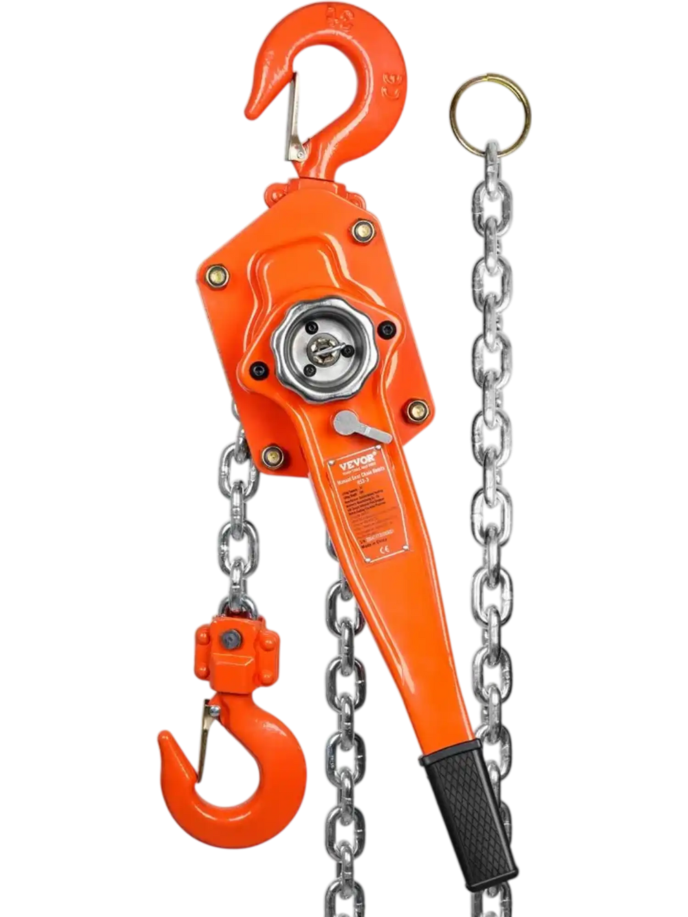 VEVOR Manual Lever Chain Hoist, 3 Ton 6600 lbs Capacity 20 FT Come Along, G80 Galvanized Carbon Steel with Weston Double-Pawl Brake, Auto Chain Leading & 360° Rotation Hook, for Garage Factory Dock