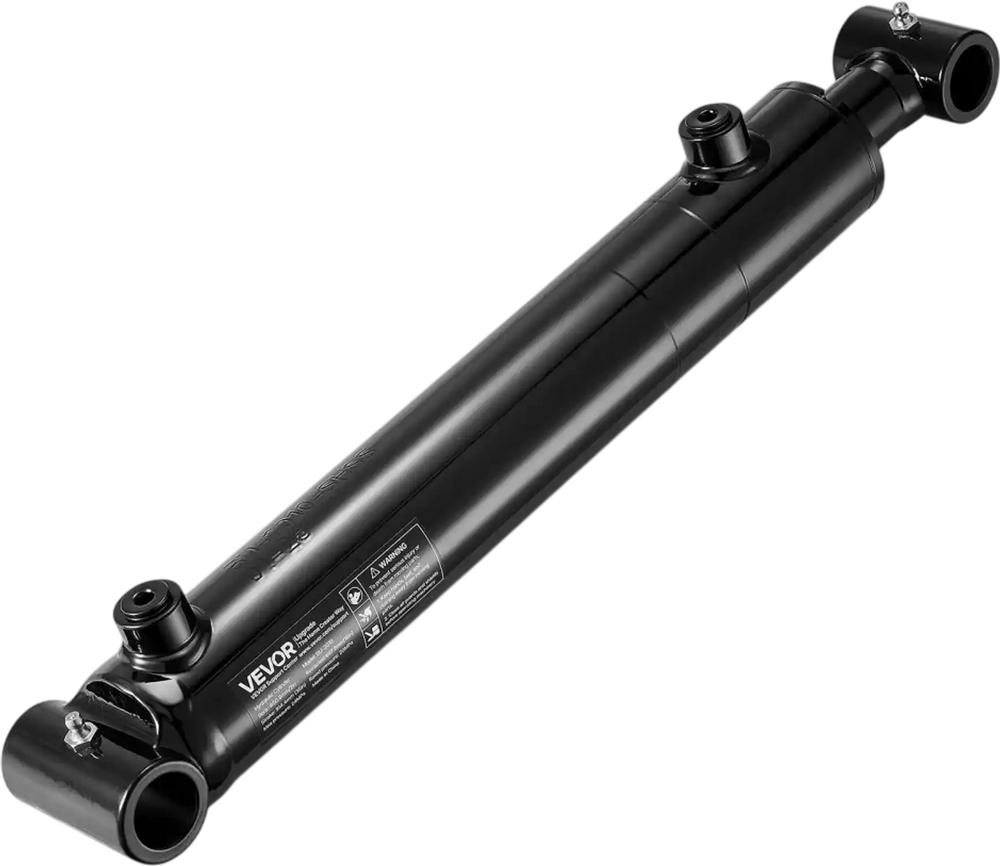 VEVOR Double Acting Hydraulic Cylinder, 2" Bore x 10" Stroke, Max 3500PSI Hydraulic Cylinder, Heavy-Duty Welded Cross Tube Cylinders with 1" Pin Hole & SAE #6 Port for Agricultural Machinery, Tractors