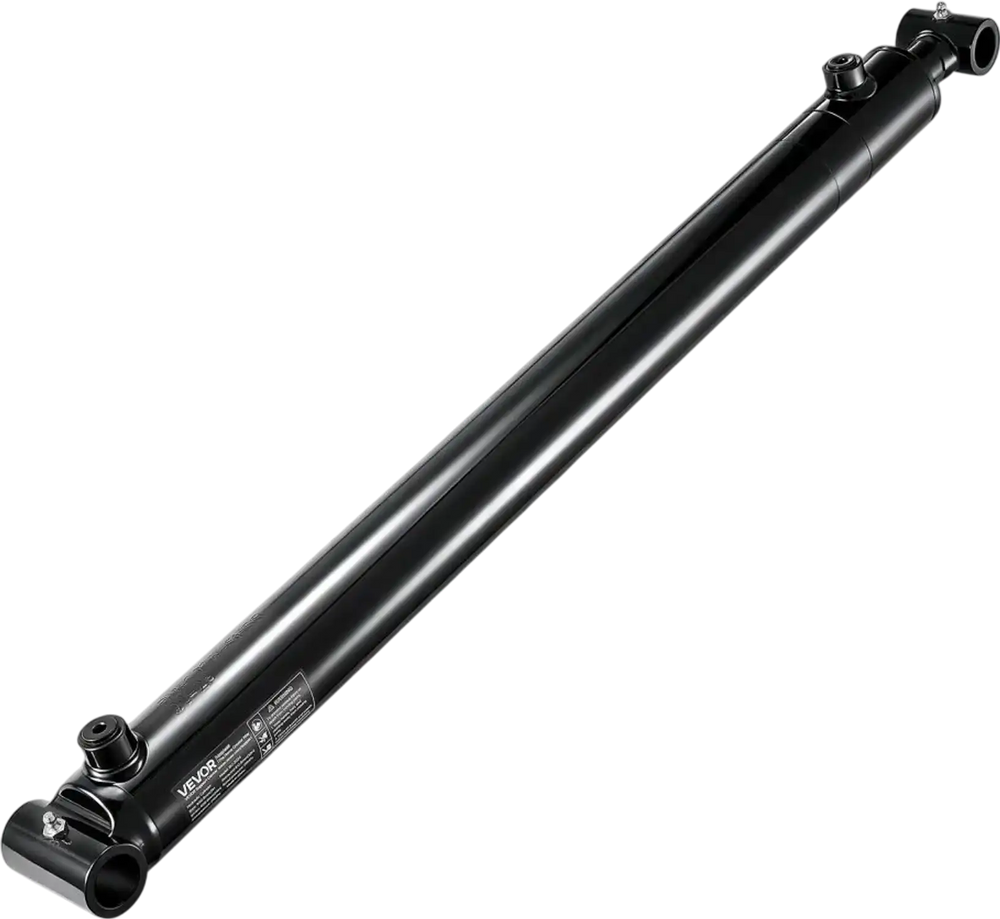 VEVOR Double Acting Hydraulic Cylinder, 2" Bore x 24" Stroke, Max 3500PSI Hydraulic Cylinder, Heavy-Duty Welded Cross Tube Cylinders with 1" Pin Hole & SAE #6 Port for Agricultural Machinery, Tractors