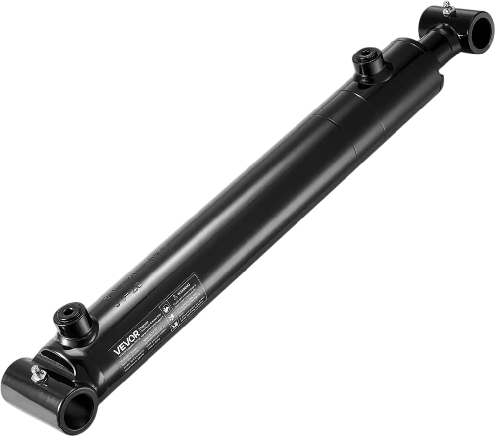 VEVOR Double Acting Hydraulic Cylinder, 2" Bore x 12" Stroke, Max 3500PSI Hydraulic Cylinder, Heavy-Duty Welded Cross Tube Cylinders with 1" Pin Hole & SAE #6 Port for Agricultural Machinery, Tractors