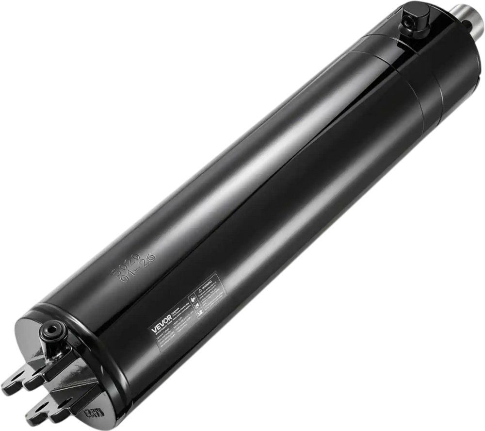 VEVOR Double Acting Hydraulic Cylinder, 5" Bore x 20" Stroke, Max 4500PSI Hydraulic Cylinder, Heavy-Duty Welded Cross Tube Cylinders with 0.63" Pin Hole & SAE #6 Port for Agricultural Machinery, Tractors