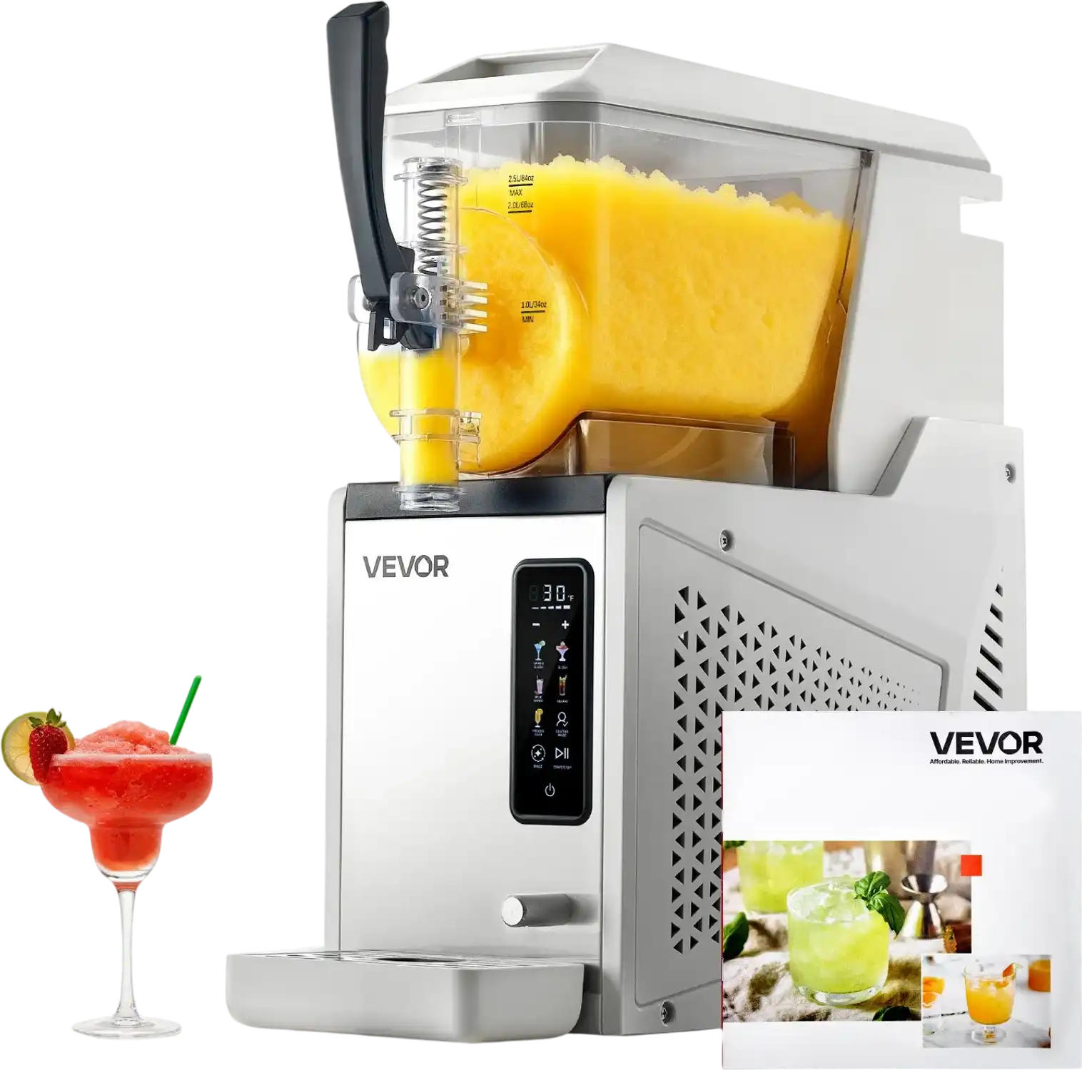 Vevor Slushy Machine 3L Single Tank Frozen Drink Maker Self-Cleaning 350W New