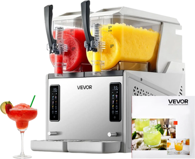 Vevor Slushy Machine Dual 3L Tank Frozen Drink Maker Self-Cleaning 450W New