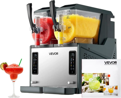 Vevor Slushy Machine Dual 4L Tank Frozen Drink Maker Self-Cleaning New