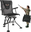 VEVOR Hunting Chair, 360° Silent Swivel, Foldable Portable Blind Chair, Heavy-Duty Steel Frame Ground Stool Seat, with Armrests, Adjustable Carry Strap, Anti-Sink Feet, 300 Lbs Capacity for Fishing