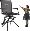 VEVOR Hunting Chair, 360° Silent Swivel, Foldable Lightweight Portable Blind Chair, Heavy-Duty Steel Frame Ground Stool Seat, with Armrest, Adjustable Carry Strap, 300 Lbs Capacity for Fishing Camping