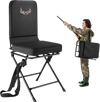 VEVOR Hunting Chair, 360° Silent Swivel, Foldable Lightweight Portable Blind Chair, Heavy-Duty Steel Frame Ground Stool Seat, with Adjustable Shoulder Strap, 300 Lbs Capacity for Fishing, Camping