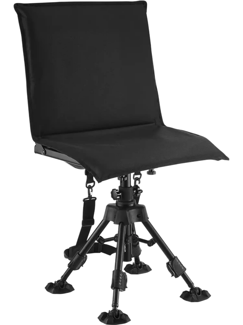 VEVOR Hunting Chair, 360° Silent Swivel, Foldable Portable Blind Chair, Heavy-Duty Steel Frame Ground Stool Seat,with Seat Cover, Anti-Sink Feet, Height Adjustable, 350 Lbs Capacity, for Fishing