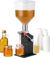VEVOR Manual Filling Machine, 10-120 ml, 12 L Hopper, Paste Liquid Filler, for Water, Honey, Oil, Shampoo and Lotion, Anti-Drip Nozzle, Adjustable Bottle Stand, Carbon Steel Body, Effort-Saving Handle