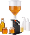 VEVOR Manual Filling Machine, 5-60 ml, 10 L Hopper, Paste Liquid Filler, for Water, Honey, Oil, Shampoo and Lotion, Anti-Drip Nozzle, Adjustable Bottle Stand, Carbon Steel Body, Effort-Saving Handle