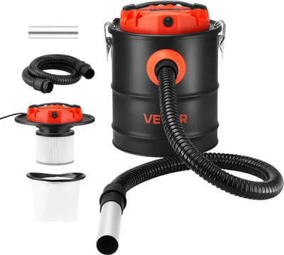 Vevor Ash Vacuum 4 Gallon 1200W Fireplace Cleaner Black & Orange New