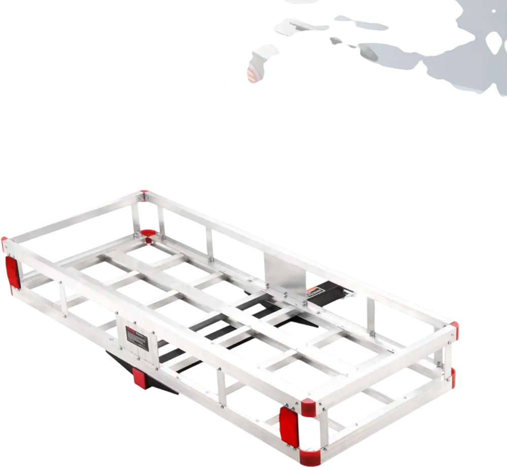 VEVOR 49.4 x 22.4 x 7.1 in Hitch Cargo Carrier, 500lbs Loading Capacity Trailer Hitch Mounted Cargo Basket, Rust-proof Aluminum Luggage Carrier Rack Fits 2" Hitch Receiver for SUV Truck Pickup Camping