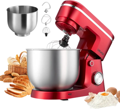 Vevor Stand Mixer Electric Kitchen Mixer 4.4 Qt + 6 Qt 300W Tilt-Head Red New