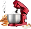 VEVOR Stand Mixer, 4.4 QT Electric Kitchen Mixer, 300W Dough-Mixer, 10 + Pulse Speeds Tilt-head Food-Mixer with Stainless Steel Bowl, Dough Hook, Whisk, Beater, for Baking, Mixing, Whipping & Kneading