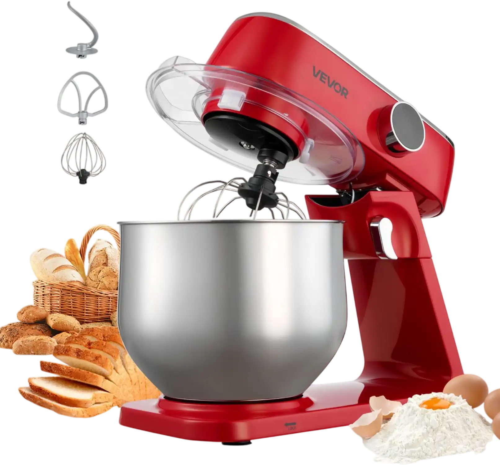 Vevor Stand Mixer 7.8 QT 800W 10-Speed Tilt-Head Food Mixer Red New