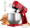 VEVOR Stand Mixer, 7.8 QT Electric Kitchen Mixer, 800W Dough-Mixer, 10 Speeds Tilt-head Food-Mixer with Stainless Steel Bowl, Dough Hook, Whisk, Beater, for Baking, Mixing, Whipping & Kneading, Red