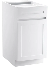 VEVOR White Shaker Base Cabinet with Drawer, 18-Inch Unassembled Drawer Base Cabinet, 18