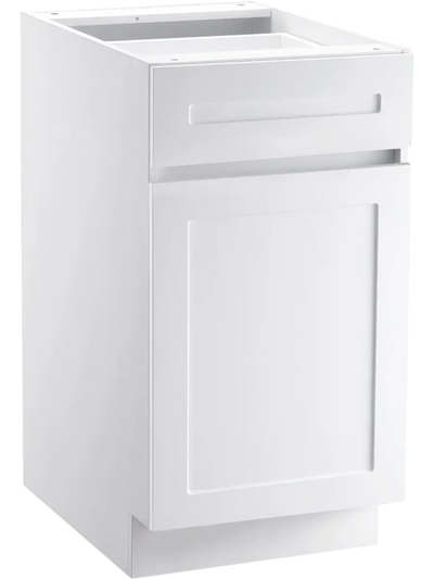VEVOR White Shaker Base Cabinet with Drawer, 18-Inch Unassembled Drawer Base Cabinet, 18