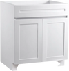 VEVOR White Shaker Base Cabinet, 30-Inch Unassembled Sink Base Cabinet, 30" W x 24" D x 34.5" H Ready to Assemble Cabinet with Soft-Close Doors and Adjustable Shelf, for Home Office