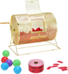 VEVOR Raffle Drum, Holds 5000 Tickets or 200 Ping Pong Balls, Metal Lottery Spinning Drawing with Wooden Turning Handle,16.1 x Ø12 inch Brass Plated Raffle Ticket Spinning Cage, for Bingo Ballot Part