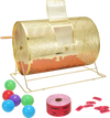 VEVOR Raffle Drum,Holds 10000 Tickets or 300 Ping Pong Balls, Metal Lottery Spinning Drawing with Wooden Turning Handle, 14.8 x Ø21.26 inch Brass Plated Raffle Ticket Spinning Cage, for Bingo Ballot