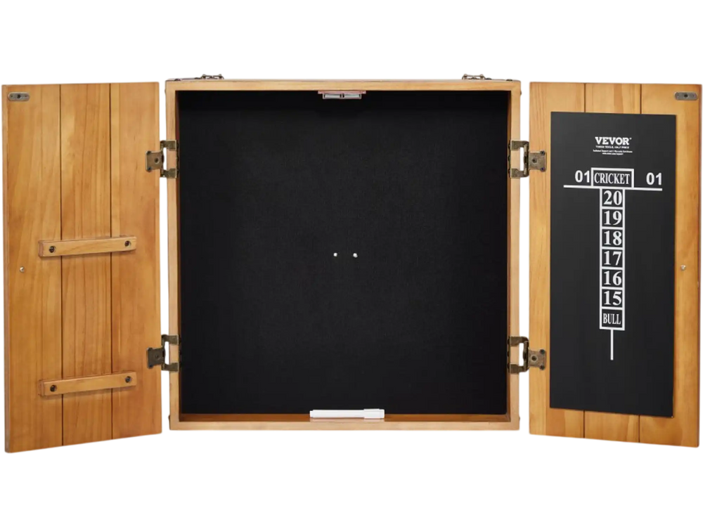 VEVOR Dartboard Cabinet, Solid Wood Dartboard Cabinet Set, Official Size Hideaway Cabinet with Socreboard and Accessories, Features Easy Assembly, Perfect for Cricket Games (Dartboard Not Included)