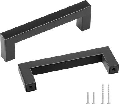 Vevor Cabinet Pulls Matte Black Stainless Steel Square 10-Pack New