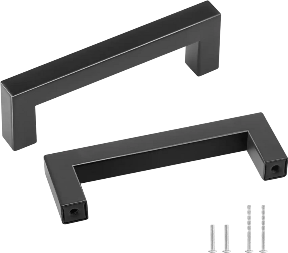 VEVOR 30 Pack Cabinet Pulls, 3.86in / 96mm Center to Center Slim Square Kitchen Cabinet Drawer, Stainless Steel Modern Kitchen Cupboard Door Handles for Kitchen Bathroom Bar Hardware Matte Black