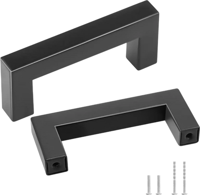 VEVOR 30 Pack Cabinet Pulls, 3in / 76mm Center to Center Slim Square Kitchen Cabinet Drawer, Stainless Steel Modern Kitchen Cupboard Door Handles for Kitchen Bathroom Bar Hardware Matte Black